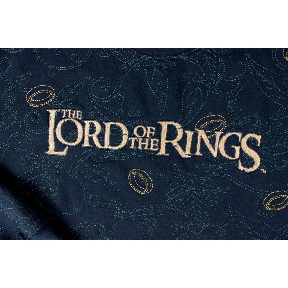 BoxLunch Lord of the Rings Sweatshirt Men's Medium Embroidered Green Crewneck - Picture 3 of 11